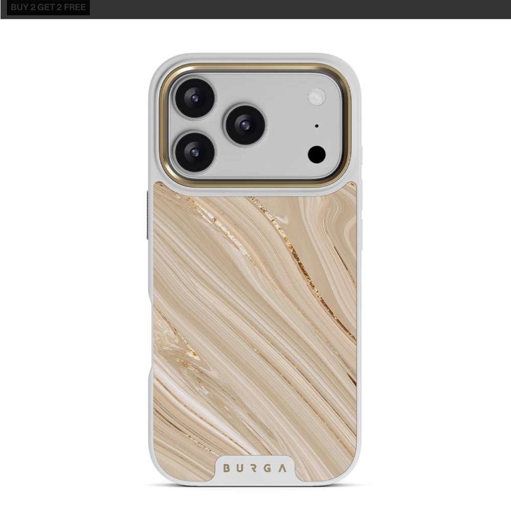 Burga Tan and Gold Swirl Phone Glam Case